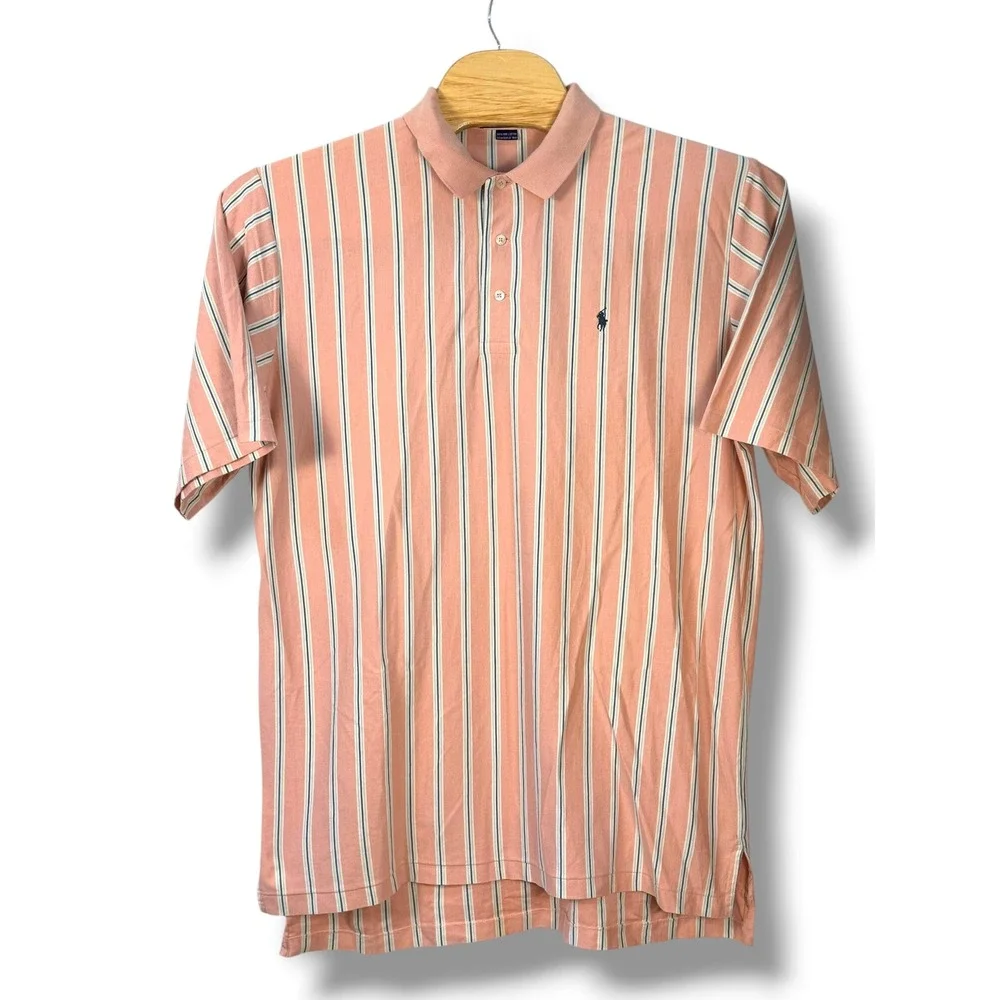 Polo Ralph Lauren Polo Shirts Mens XL Multicolor Striped‎ Vintage 90s Bundle 2pk
